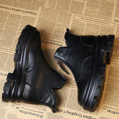 ブーツ アンクルブーツ 7cmヒール 厚底 ラウンドトゥ 歩きやすい 走れる 大人可愛い カジュアル おしゃれ かっこいい スポーティー メンズライク マニッシュ ボーイッシュ ラフ クール 抜け感