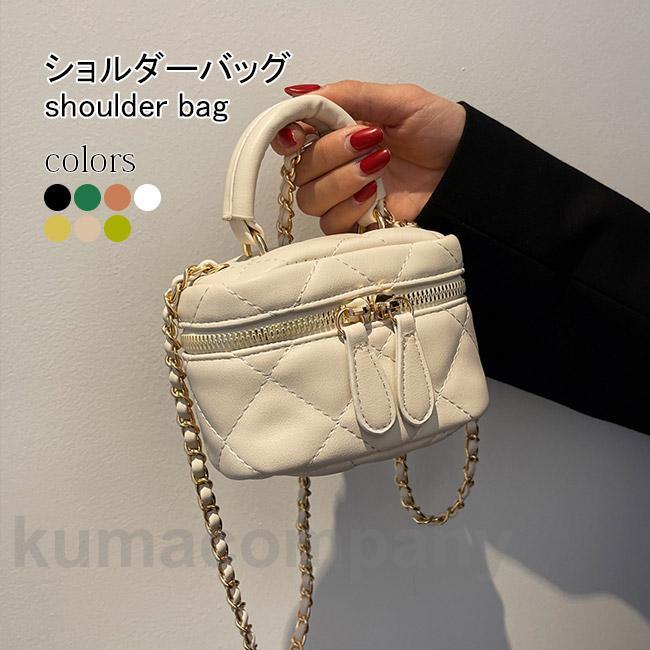 ショルダーバッグ レディース ハンドバッグ キルティング ポシェット チェーンバッグ 斜め掛け バケットバッグ 肩掛け バッグ 2way 小さめ