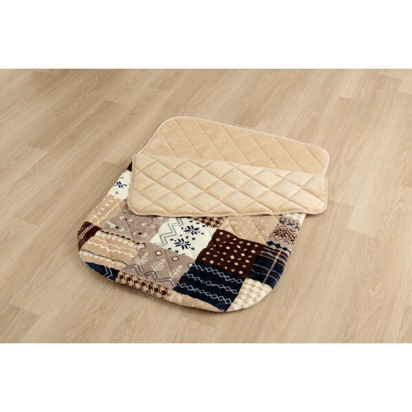 1171400195199 あったかグッズ ポケットこたつ ごろ寝 クッション性 ノルディック柄 ネイビー 約90×120cm