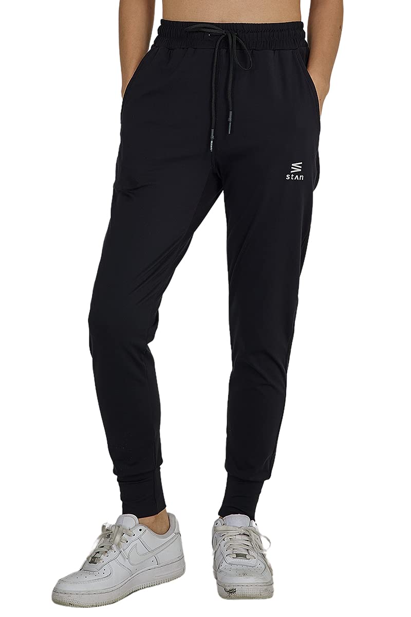 [ＳｔＡｎ] ジョガーパンツ レディース スウェットパンツ［ 高伸縮で動きやすい トレーニング パンツ ］ スポーツ フィットネス ジム ウェア スリム オールシーズン L ブラック