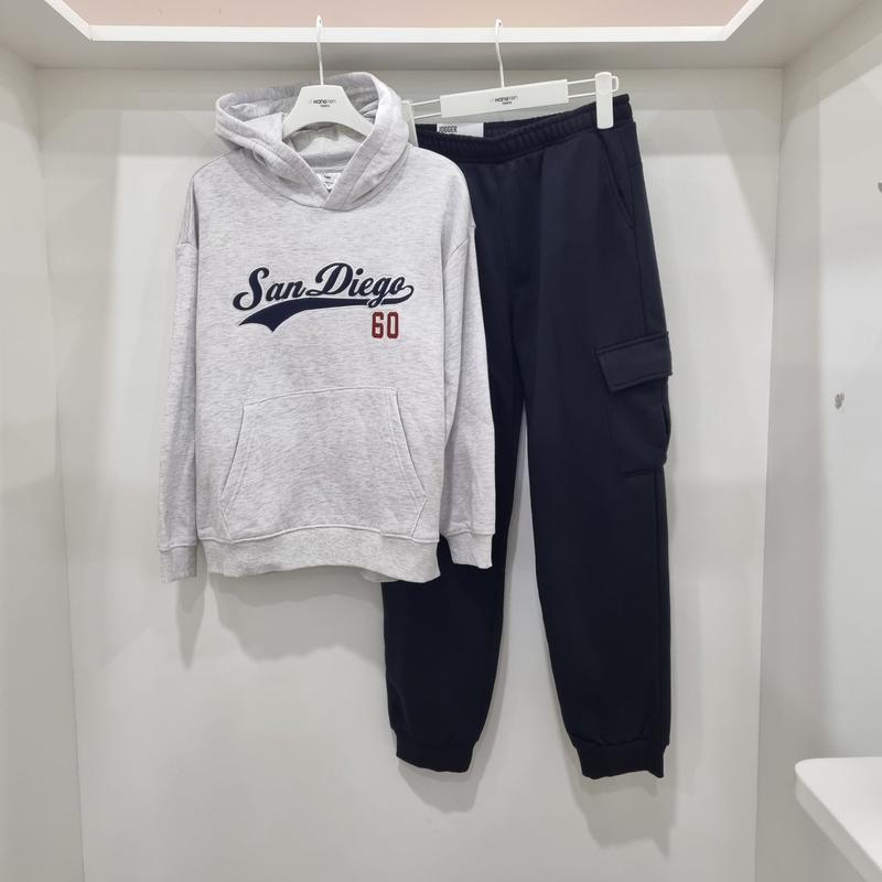 裏起毛フード付きスウェットシャツ カーゴジョガーフィットパンツセット14490-031-809-14