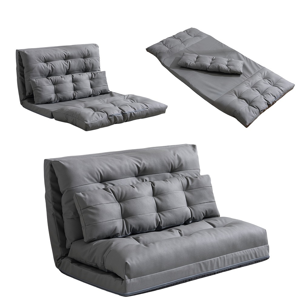 送料無料137ソファーベッド ソファベッド ローソファー 2人掛け マルチに使える3WAY 幅108cm 6段階リクライニング クッション付き 座椅子 1人掛け 2人掛け ソファ 折りたたみ 折り畳み