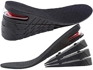 メガ割インソール 中敷5cm27cm 男女兼用 身長アップ 4層構造 最大75cmアップ エアクッション吸収 ヒールアップ シークレットインソール ブラック