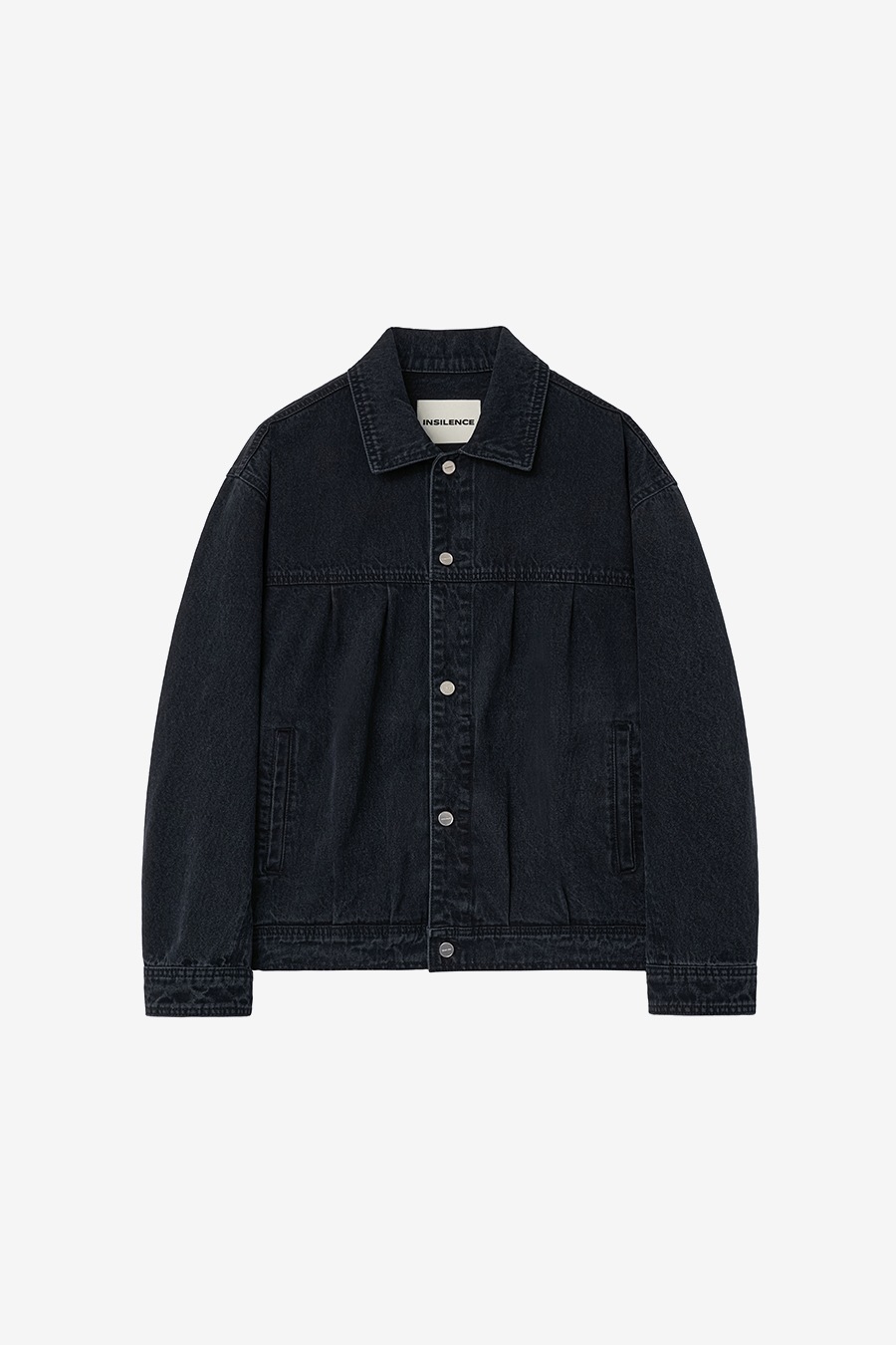 【INSILENCE】 OVERSIZED TRUECKER JACKET : WASHED BLACKデニム