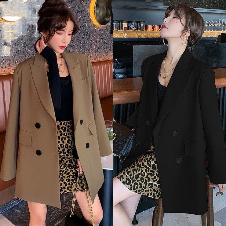 大きいサイズ レディース テーラードジャケット スーツ ダブルボタン アウター ブラック ベージュ 5,455円