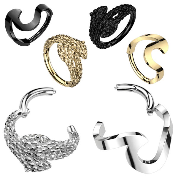 最高品質ローズゴールドダイヤヘビセルペンティスネークミニフープピアス w300_sKI.jpg