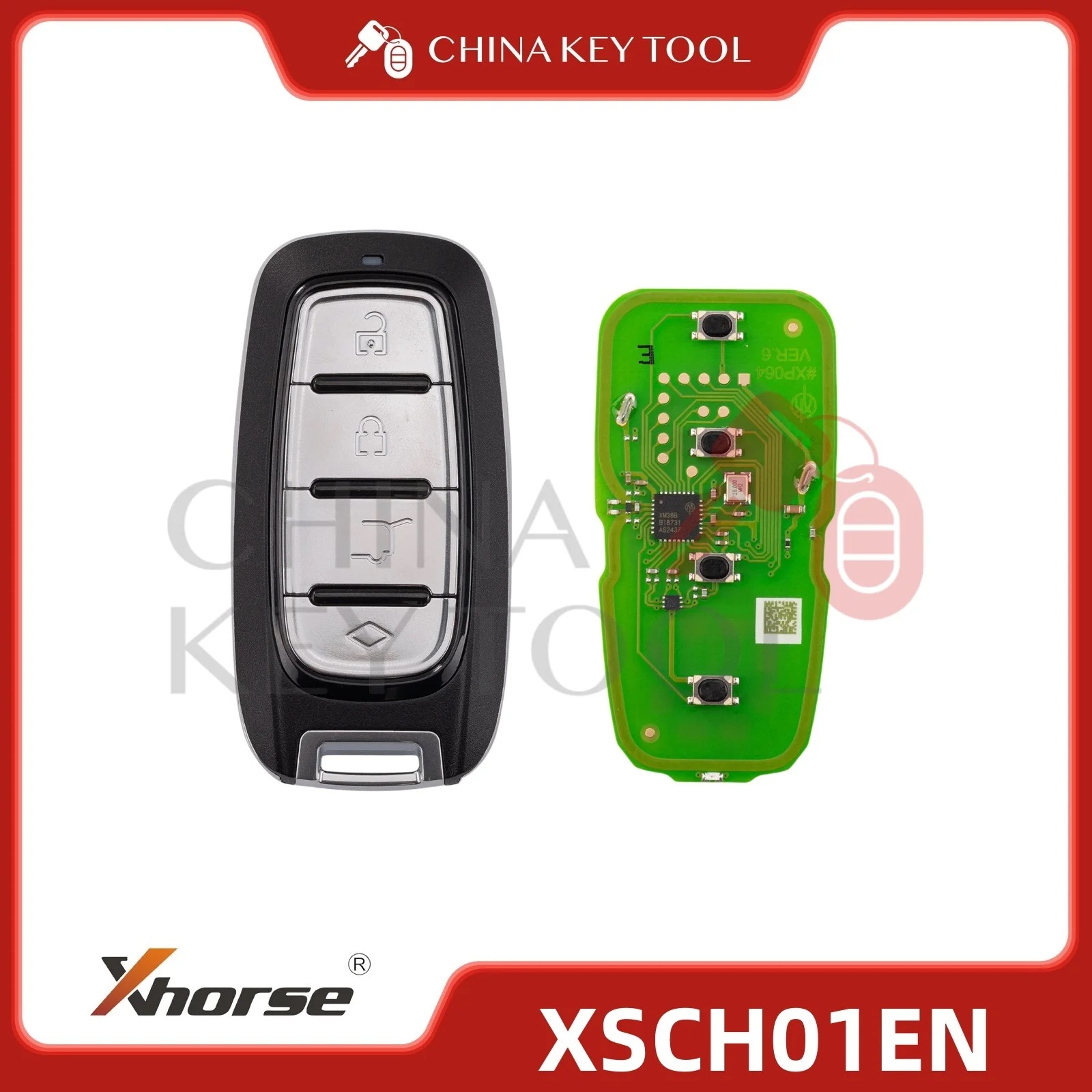 Xhorse XM38 ユニバーサルスマートキー クライスラータイプ4ボタン 新機能追加 8A 4D XSCH01EN グローバル版 輸入品