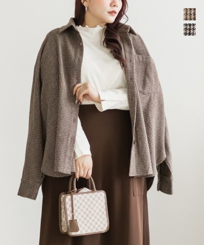 大きいサイズ レディース LL 3L 4L XL XXL XXXL ガンクラブチェックシャツジャケット