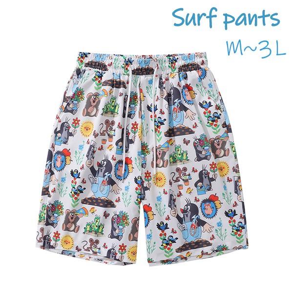 ハワイアン ショートパンツ ウエスト紐 メンズ リゾート 25新型サーフパンツ 可愛い スイムショーツ ホワイト 水着 海パン 速乾 水陸両用