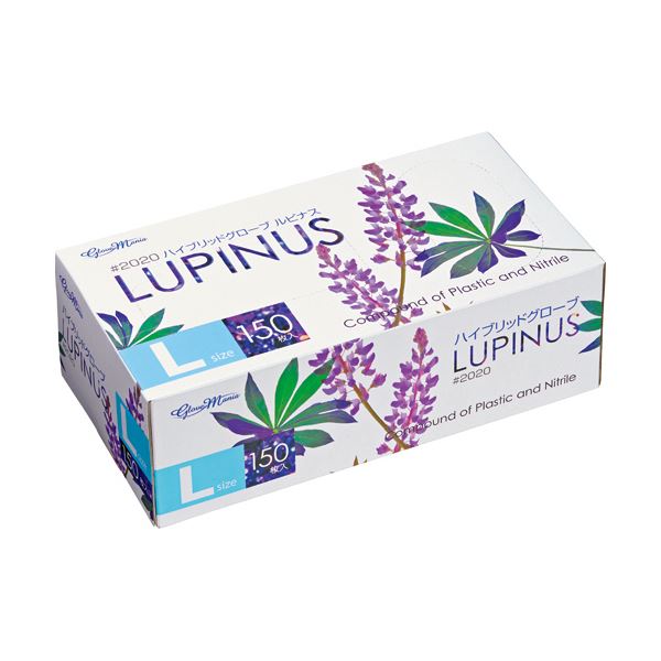 （まとめ） 川西工業ハイブリッドグローブ ルピナス 粉なし L 2020-L 1箱（150枚） [x5セット] 8,414円