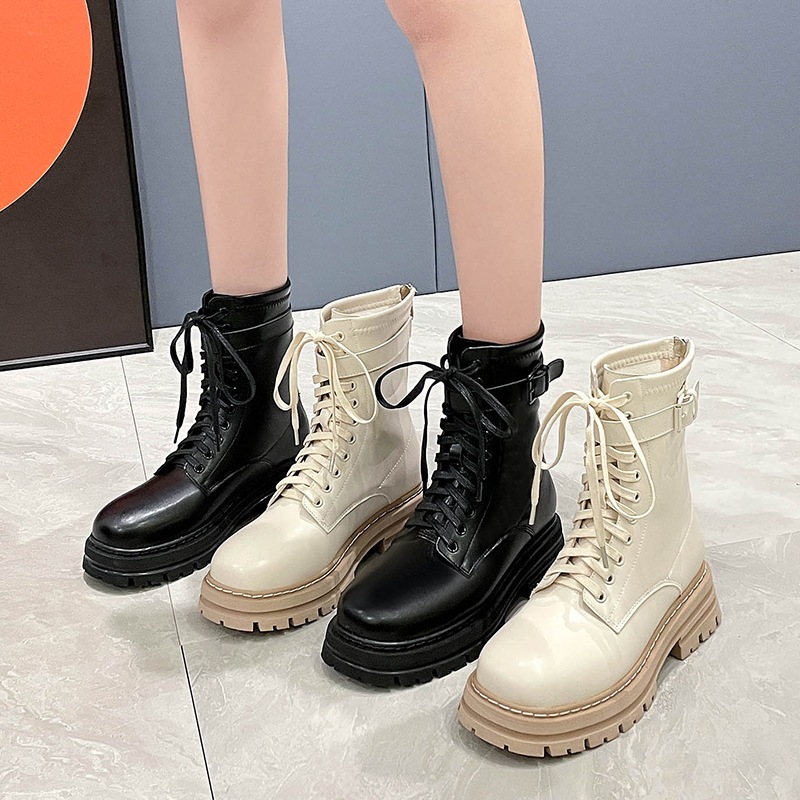 ショートブーツ女ローマ風厚底のナイトブーツ