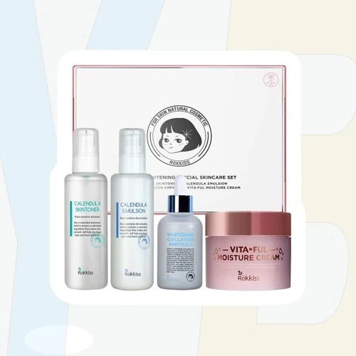 ロッキーズ ホワイトニン スペシャルスキンケア 4点セット / スキントナー / コラーゲンアンプル / エマルジョン / 水分クリーム /