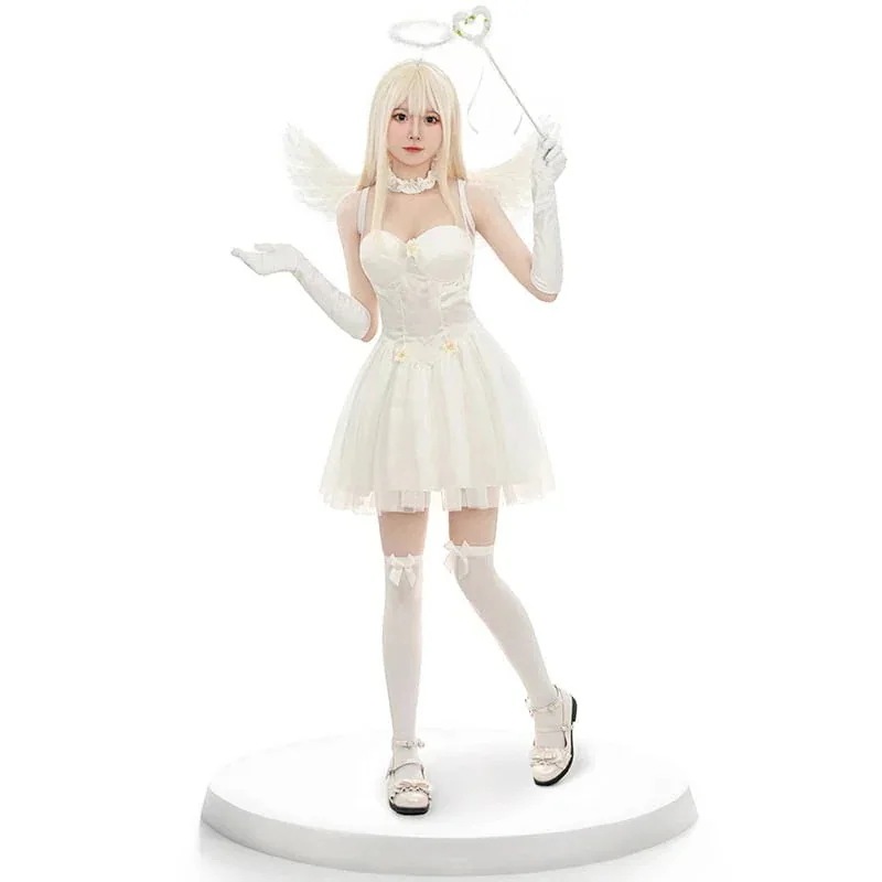 新発売（5点セット）天使 エンジェル 可愛い 仮装 パーティー コスプレ お祭り ハロウィン 今年 短纳期 ワンピース セット