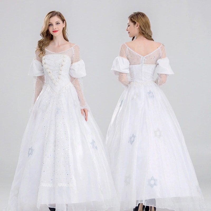 ハロウィン映画版不思議の国のアリス2白皇后のスカートアニメコスプレ女装衣装