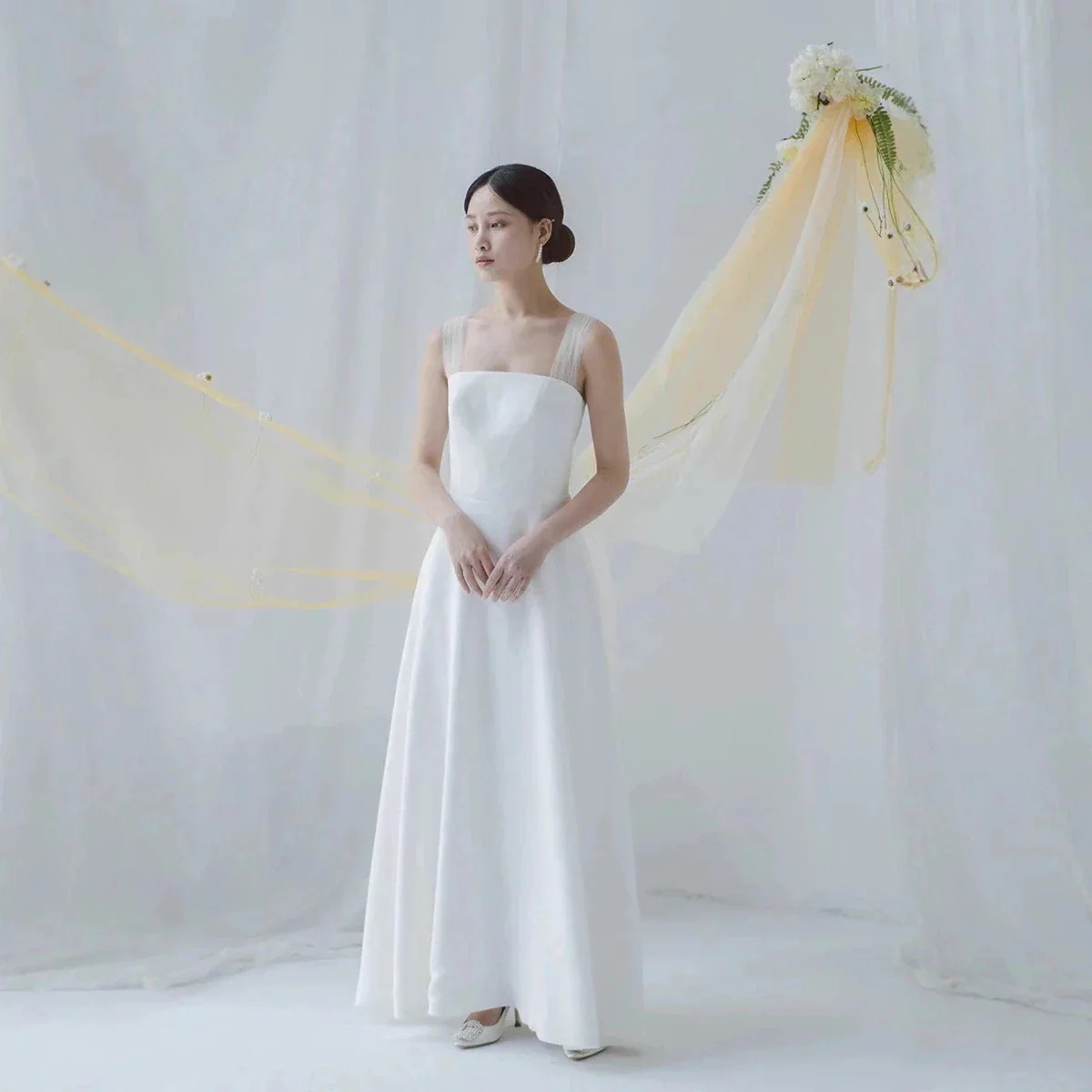 【本日限定】ワンピース 二次会 結婚式 成人式 パーティードレス 前撮り ロングドレス サイズオーダーメイド可能 50 ウェディング お呼ばれ 花嫁 白 縁.愛ウェディングドレス 演奏会