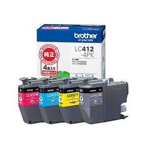 ブラザー工業 (ブラザー純正)インクカートリッジ 4色パック対応型番:MFC-J7300CDWMFC-J7100CDW他 LC412-4PK