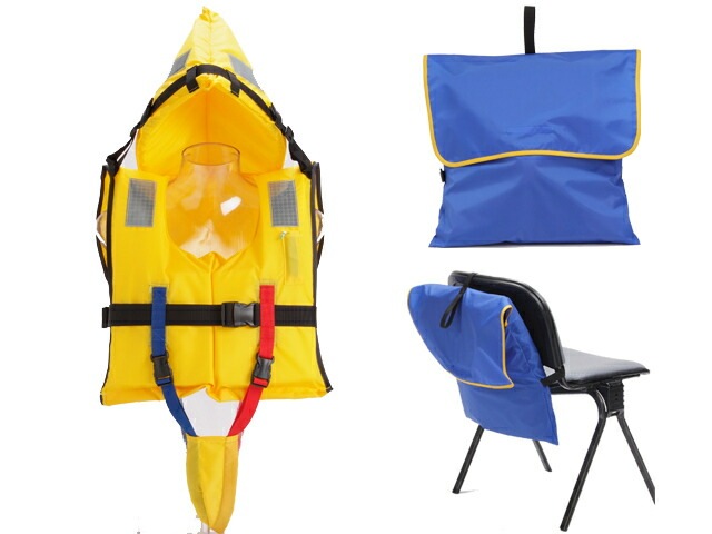 水難防災保護具 FCT-L型 L大人用 学校用防災用品 椅子に固定できる収納袋付き 取り寄せ商品