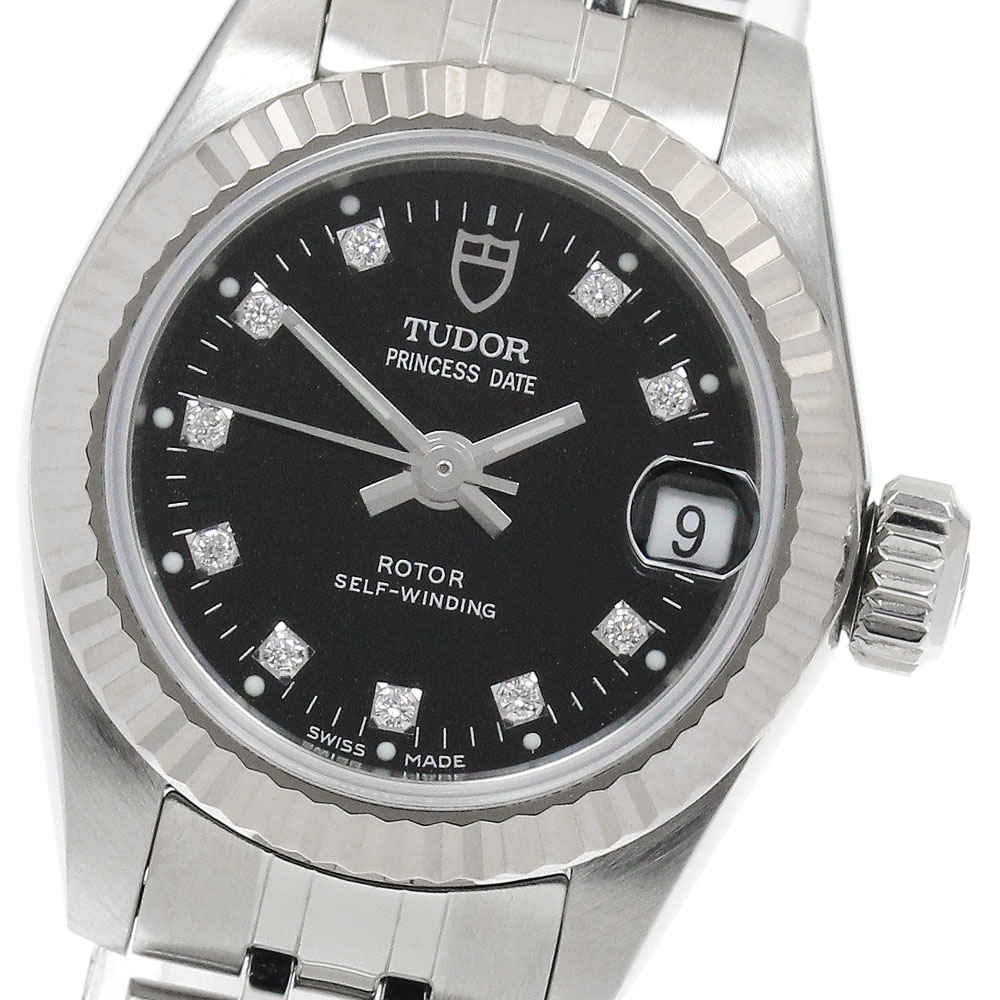 チュードル TUDOR 92514 プリンセスデイト 10Pダイヤ WGベゼル cal.616 自動巻き レディース 良品 _892175【中古】