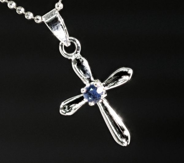 人気商品 豪華 天然 サファイア クロス ネックレス 十字架( 数量限定販売 カラーP