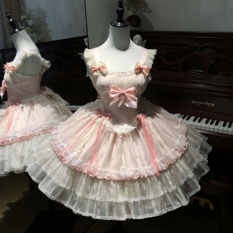 ロリータバレエ洋服ロリータスカートつり革ワンピース甘い心少女