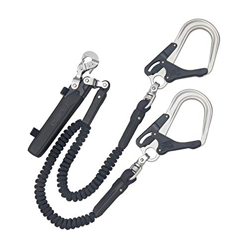 タジマ 新規格安全帯 フルハーネス用ダブルランヤード蛇腹L8 短くなるので邪魔にならない蛇腹式 ラン