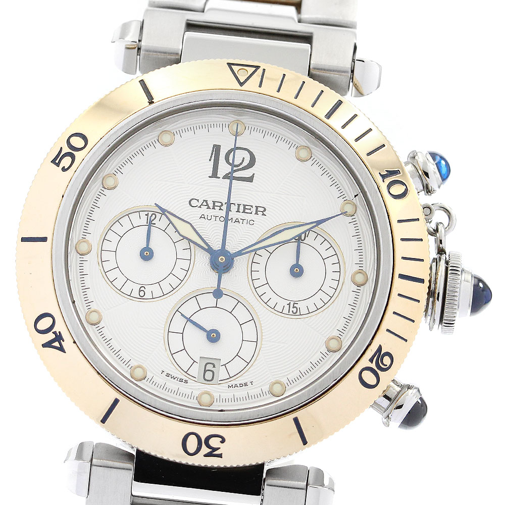 カルティエ CARTIER W31036T6 パシャ38ｍｍ コンビ クロノグラフ 自動巻き メンズ 良品 _887347【中古】