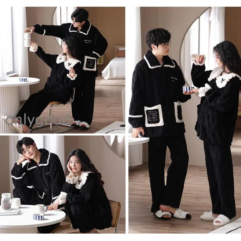 ペアパジャマ モコモコ パジャマ ペア 長袖 ルームウェア もこもこ セット もこもこ パジャマ メンズ ペア パジャマ 冬 カップルルームウェア