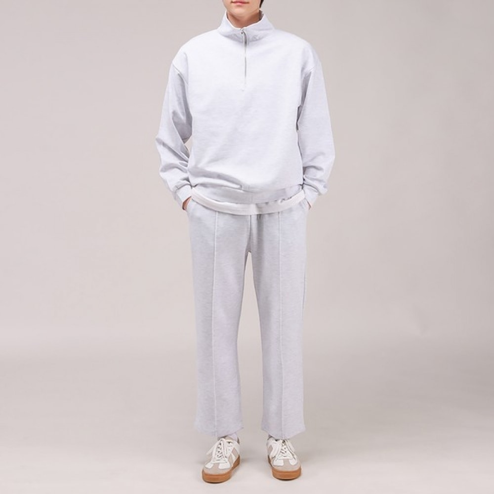 [ジュアンス] デイリーハーフジップアップピントウワイドルック上下セット SHBP8055