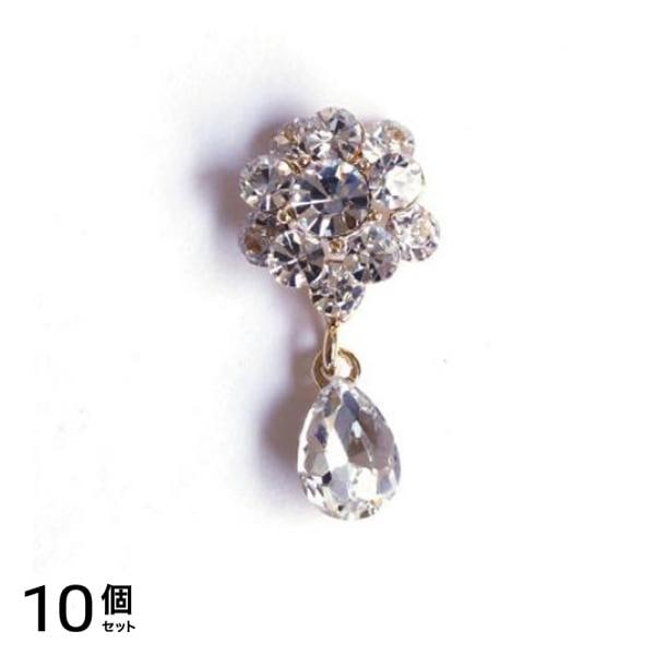 D.nail ディーネイル フラワーボウル ゴールド クリスタル 1個入 10個セット