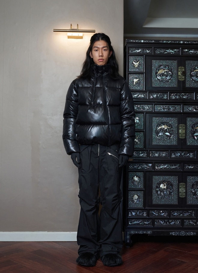 【NACHE】 EXPOSURE ZIP DETAIL PANTS : UNISEX / BLACK