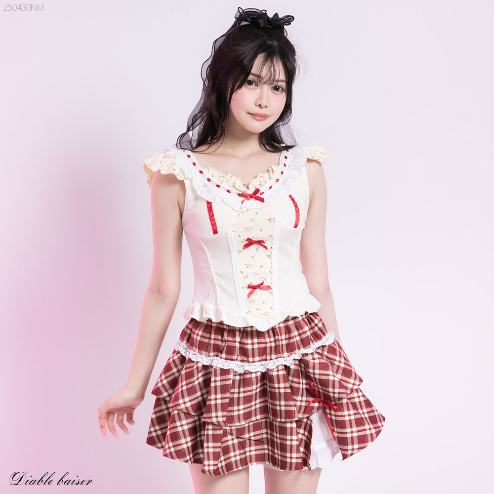 可愛いメルヘン風トップス×フレアスカートセットアップ 535677 ワンピース