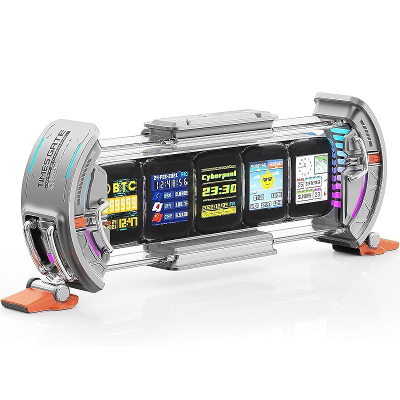 Divoom Times Gate 置き時計 おしゃれ デジタル ピクセルアート/アプリ制御/5つのカスタマイズ可能 RGB スクリーン/WiFi接続/ゲームルームの装飾/DIY卓上時計/多機能 36