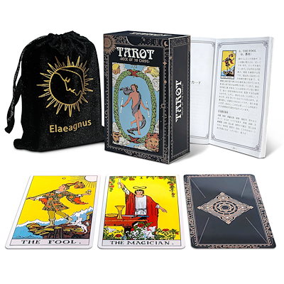 他サイト： Elaeagnus タロットカード78枚 スタンダード クラシックタロットカード 日本語解説書付き ベルベットバッグ タロットカード占卜の商品画像