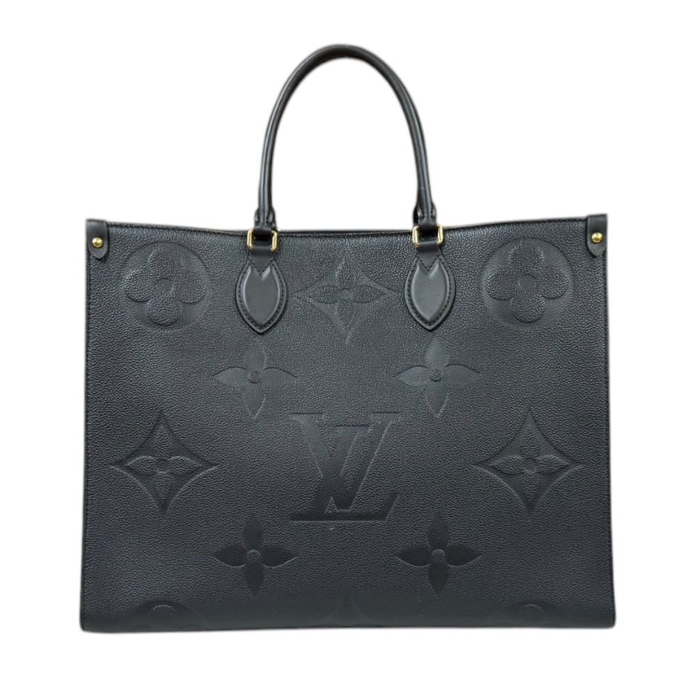 ルイヴィトン オンザゴーGM モノグラムアンプラント ショルダーバッグ モノグラムアンプラント M44925 ブラック LOUIS VUITTON 中古