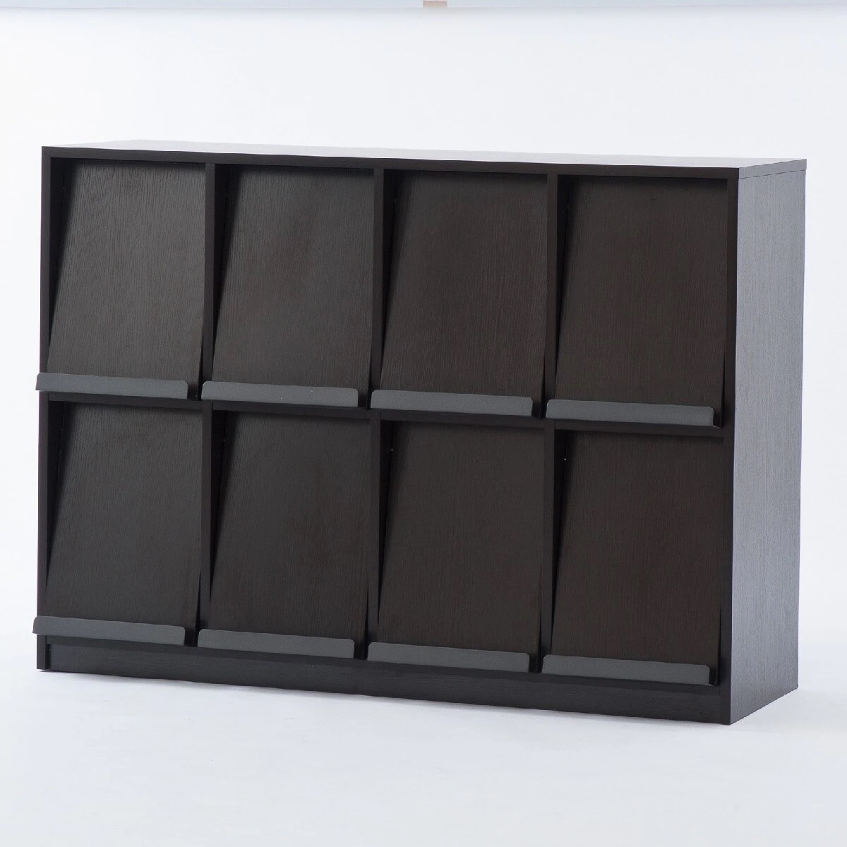 本棚 書類ラック フラップシェルフ 4列2段 約幅125cm フラップラック ディスプレイラック マガジンラック 幅125 フラップ扉 書類収納 オフィス 応接 間仕切り収納 収納 法人限定