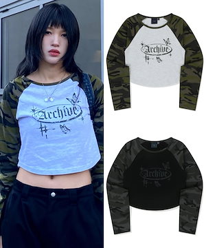 ROMANTIC CROWNのArchive Raglan Tee 全2色 Qoo10 Romantic Crown ARCHIVE RAGLAN プリント
