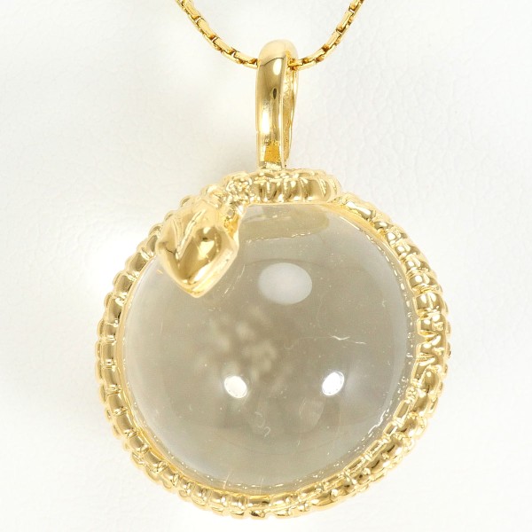 K18 18金 YG イエローゴールド ネックレス クォーツ 約40cm ジュエリー 中古