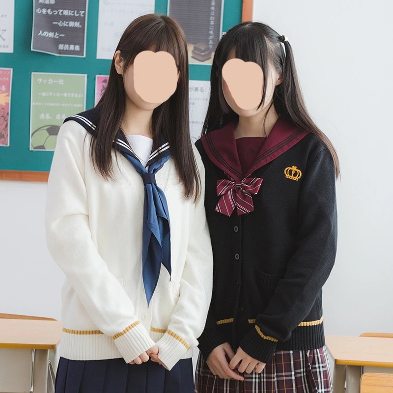 制服カスタマイズ加工日本製ニットセーターカーディガン秋冬厚手セーター刺繍配色カレッジスタイル多用途30%制限