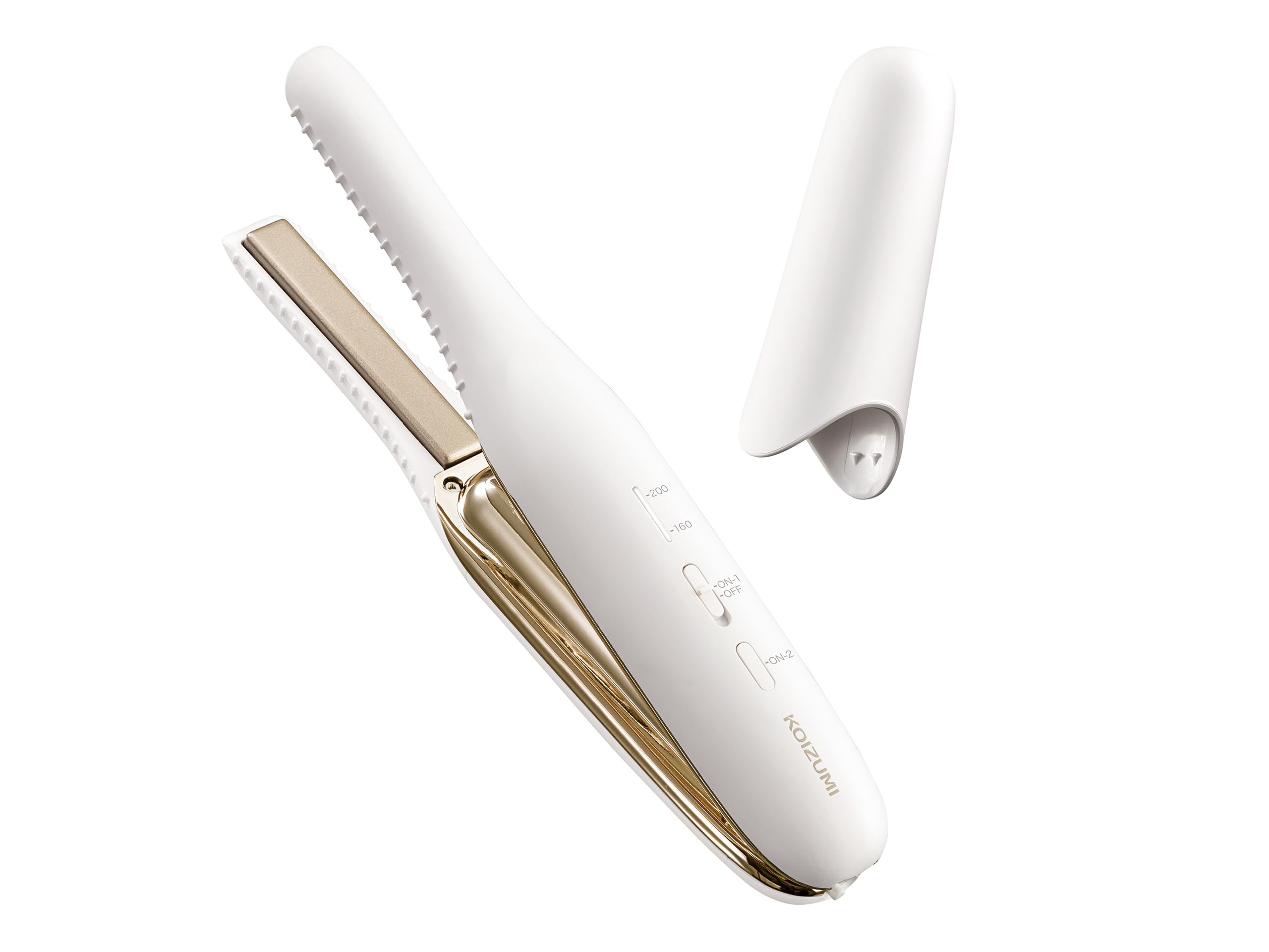コイズミ ヘアアイロン コードレス ストレート アイロン 10mm USB充電式 海外対応 2段階温度調節 ホワイト KHS-8650/W