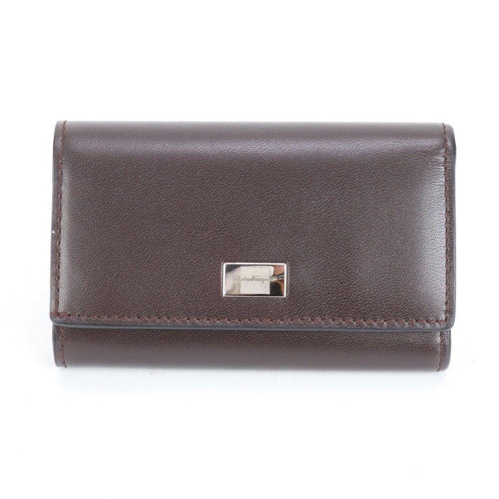 美品 レザー キーケース 4連 6連 キーリング ブラウン 茶色 メンズ RCE CM16-3 中古