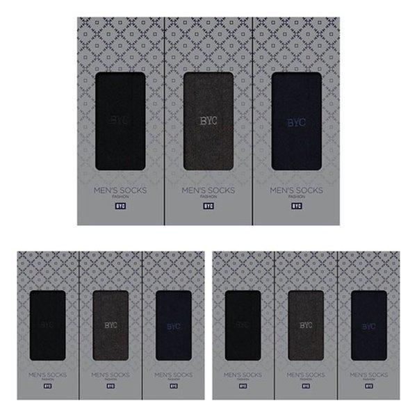 リターン刺繍メンズハイソックス9足