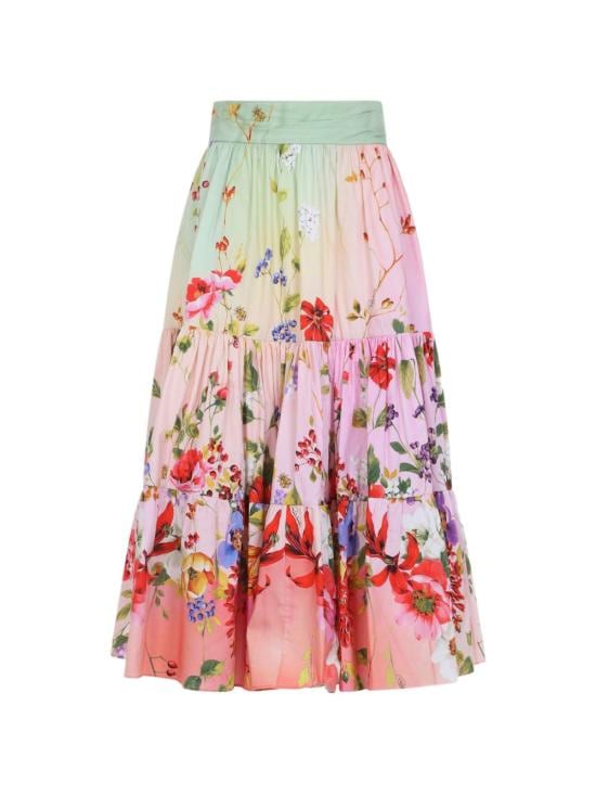 ROBERTO CAVALLI Women Mid Skirts WQT303 3AR32D0509 Green fuchsia