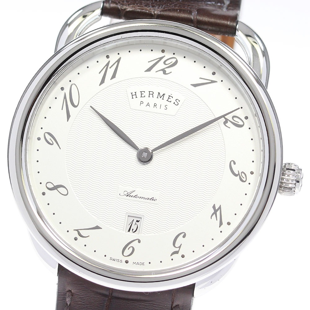 エルメス HERMES AR8.61aq アルソー デイト 自動巻き メンズ 美品 箱・保証書付き_867248【中古】