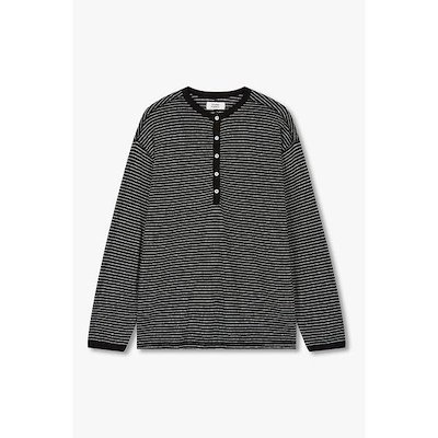 ヘンリーネック ストライプ 長袖 Tシャツ 9106222221099 10,674円