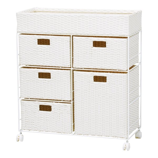 ランドリーチェスト ホワイト 幅70×奥行30.5×高さ79cm RAN-2417WH