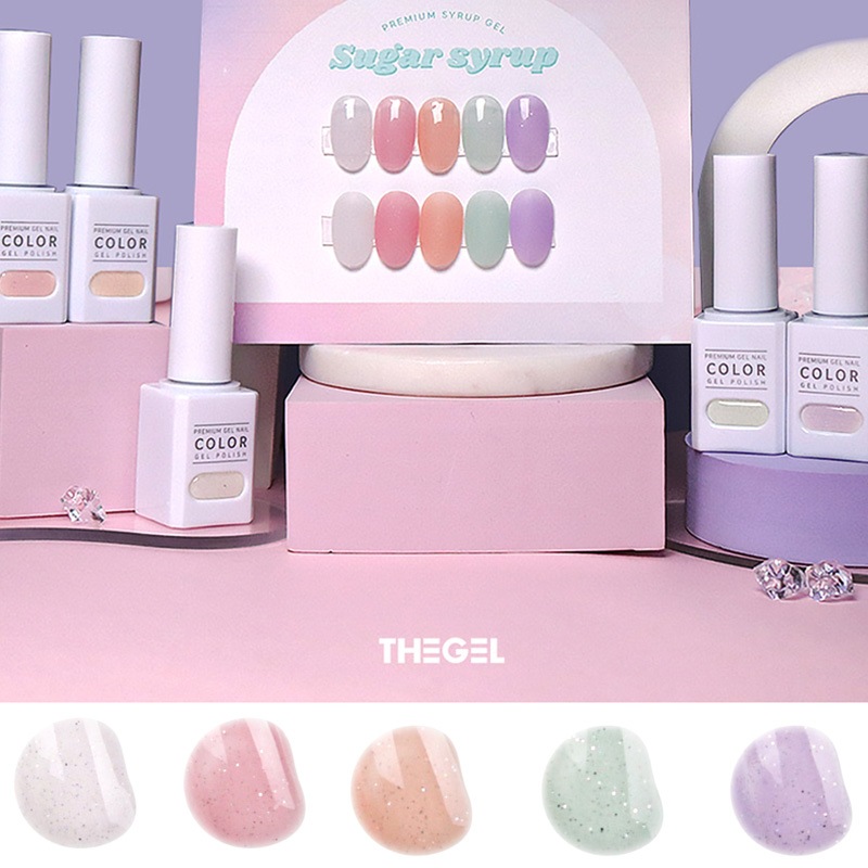 [THE GEL] SUGAR SYRUPエディション 5色 SET / キラキラシュガーシロップシリーズ 甘いシロップと輝くグリッターの素敵な組み合わせ
