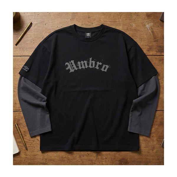 Uスポーティレイヤード長袖TシャツUR121CRL12BLK