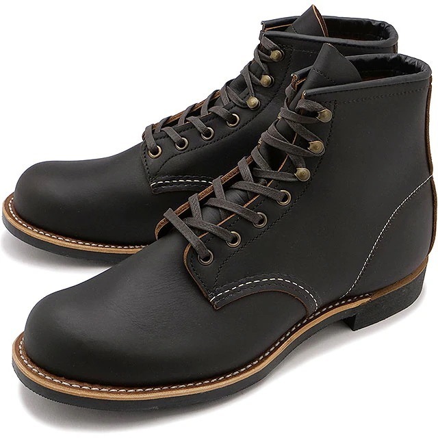 ブラックスミス メンズ ワークブーツ [＃3345] BLACK SMITH RED WING Dワイズ ブラックプレーリー 黒 ブラック系