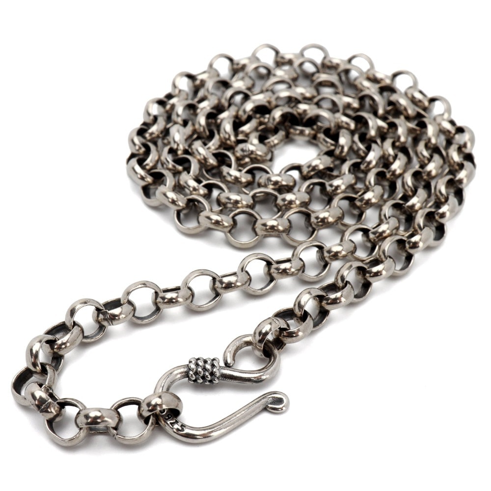 925 ロールチェーンネックレス 幅5mm [cs001]