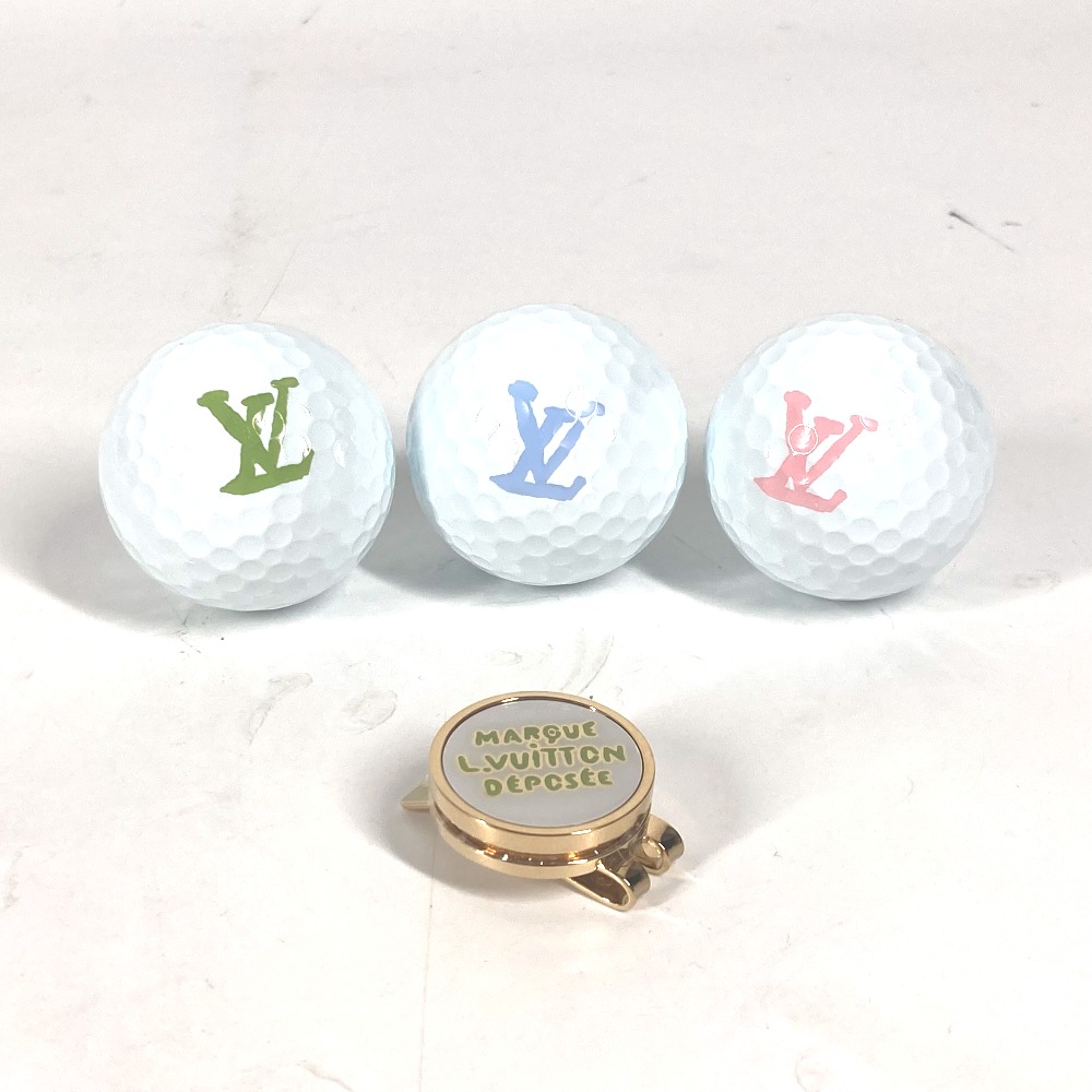 ボール GI1064 ゴルフボールキット ボール×3 マーカー セット ダミエ・ゴルフ スポーツ プレゼント 樹脂 グリーン